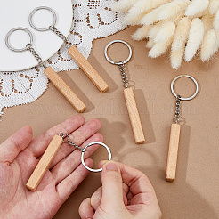 Alloy Wood Keychains&nbsp;KEYC-WH0053-014P