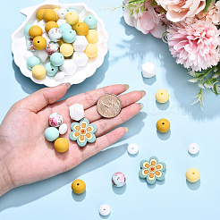57Pcs 7 Styles Food Grade Silicone Focal Beads&nbsp;SIL-YW0001-70
