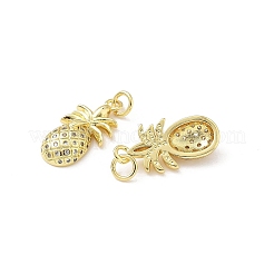 Brass Micro Pave Clear Cubic Zirconia Pendants&nbsp;KK-B141-18G
