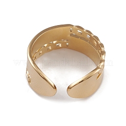Ion Plating(IP) 304 Stainless Steel Curb Chains Shape Open Cuff Rings for Women&nbsp;RJEW-G285-35G