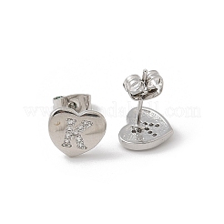 Rack Plating Brass Micro Pave Clear Cubic Zirconia Stud Earrings&nbsp;EJEW-K299-01P-K