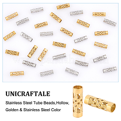 50Pcs 2 Style 304 Stainless Steel Tube Beads&nbsp;STAS-UN0049-27