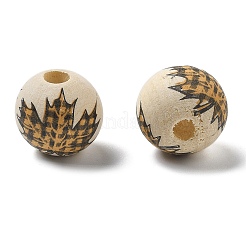 Halloween Printed Schima Wood European Beads&nbsp;WOOD-G023-07B