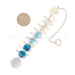 Glass Round & Octagonal Beads Hanging Suncatchers&nbsp;HJEW-JM04606-01