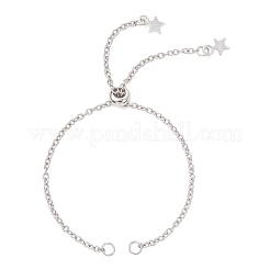 2Pcs 2 Styles 2.5MM 304 Stainless Steel Cable Chain Slider Bracelet Makings&nbsp;AJEW-JB01522