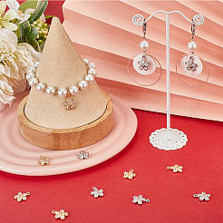 12Pcs 2 Styles Rack Plating Brass Cubic Zirconia Charms&nbsp;ZIRC-BBC0002-73