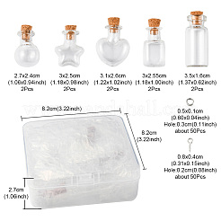 10Pcs 5 Styles Glass Wishing Bottle&nbsp;CON-FS0001-03