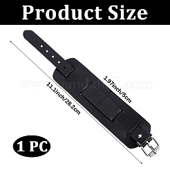 1Pc Vintage Punk Rock Style Wide Leather Cord Wristband Bracelets for Unisex&nbsp;BJEW-CL0001-17A