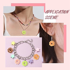 60Pcs 4 Colors Opaque Resin Pendants&nbsp;RESI-CJ0004-92