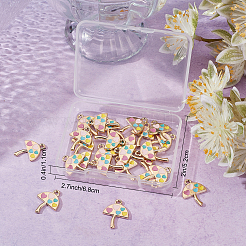 30Pcs Umbrella with Heart Alloy Enamel Pendants&nbsp;ENAM-SC0002-98