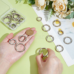 24Pcs 6 Styles Zinc Alloy Spring Gate Rings&nbsp;FIND-ME0002-10