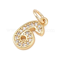 Brass Micro Pave Clear Cubic Zirconia Charms&nbsp;KK-G544-04G-06