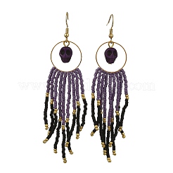 Halloween Glass Seed Tassel Earrings for Women&nbsp;EJEW-MZ00798-02