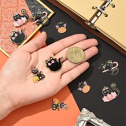 10Pcs 5 Styles Halloween Theme Rack Plating Alloy Enamel Pendants&nbsp;ENAM-YW0006-21