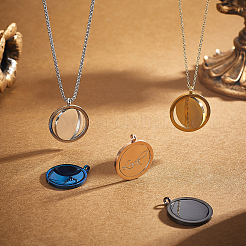 5Pcs 5 Colors Rotatable Stainless Steel Pendants&nbsp;STAS-GA0002-06