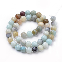 Natural Flower Amazonite Beads Strands&nbsp;G-S259-13-8mm