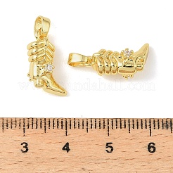 Brass Micro Pave Clear Cubic Zirconia Pendants&nbsp;KK-A290-02G