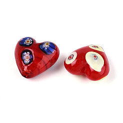 Handmade Millefiori Glass Beads&nbsp;LAMP-N024-43D