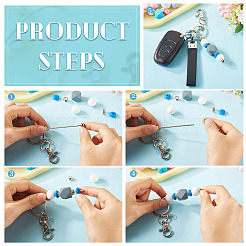8Pcs 4 Colors Alloy Beadable Bar Keychain for DIY Crafts Jewelry Making&nbsp;KEYC-TA0001-36
