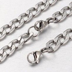 Tarnish Resistant 304 Stainless Steel Curb Chain Necklaces and Bracelets Sets&nbsp;SJEW-L379-09P