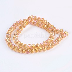 Electroplate Glass Beads Strands&nbsp;EGLA-F122-8x6mm-FR-A01