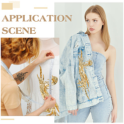 2Pcs 2 Style Polyester Embroidery Sew on Appliques&nbsp;PATC-MA0001-32A