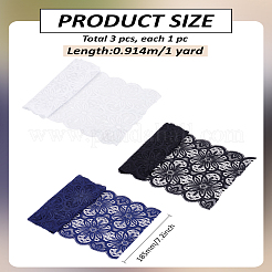 3Pcs 3 Colors Polyester Elastic Lace Trim&nbsp;OCOR-LP0001-06