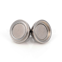 Tarnish Resistant 201 Stainless Steel Magnetic Clasps with Loops&nbsp;STAS-L244-10D-P