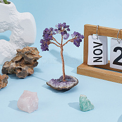 1Pc Natural Amethyst Chips Tree of Life Display Decorations&nbsp;DJEW-PA0001-02A