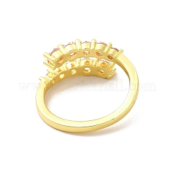 Clear & Pink Cubic Zirconia Adjustable Ring&nbsp;RJEW-C050-08G