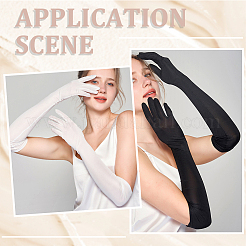 2 Pairs 2 Colors Polyester Long Mesh Lace Gloves&nbsp;AJEW-CY0001-11