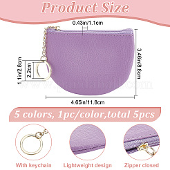5Pcs 5 Colors Imitation Leather Coin Purse for Women&nbsp;ABAG-CP0001-03