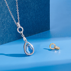 2Pcs 2 Colors S925 Sterling Silver Micro Pave Clear Clear Cubic Zirconia Twister Clasps&nbsp;STER-PH0003-57
