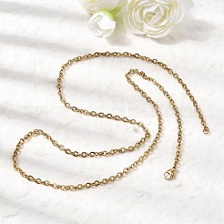 304 Stainless Steel Cable Chain Necklaces&nbsp;STAS-O053-33G
