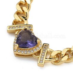 Brass Micro Pave Cubic Zirconia Bracelets&nbsp;BJEW-K261-03G