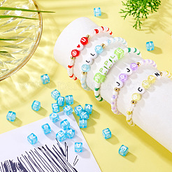 100Pcs 5 Colors Transparent Acrylic Beads&nbsp;TACR-TA0001-55B