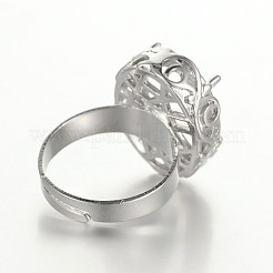 Adjustable Brass Filigree Ring Setting Components&nbsp;MAK-J007-51P