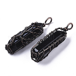 Natural & Synthetic Mixed Gemstone Big Wire Wrapped Pointed Pendants&nbsp;G-T133-R02