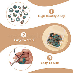 14Pcs 14 Styles Tibetan Style Alloy Pendants&nbsp;FIND-TA0010-61