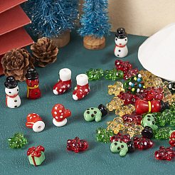 44pcs 10 style Christmas Handmade Lampwork Beads&nbsp;LAMP-TA0001-16