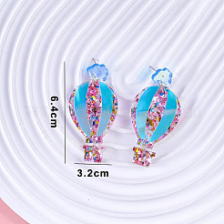 Hot Air Balloon Acrylic Dangle Stud Earrings&nbsp;WG082CC-02