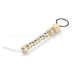 Mother's Day Wood and Plastic Beads Keychain Decorationes&nbsp;LS-KEYC-B016-01