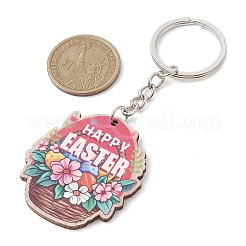 8Pcs 8 Styles Easter Wooden Keychains&nbsp;KEYC-JKC00719