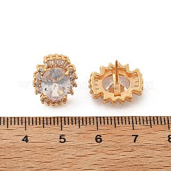 Oval Brass Micro Pave Cubic Zirconia Stud Earrings for Women&nbsp;EJEW-G428-27G-02