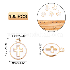 Light Gold Plated Alloy Enamel Pendants&nbsp;ENAM-AR0001-16