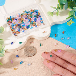 180Pcs 9 Colors 2-Hole Transparent Glass Seed Beads&nbsp;SEED-TA0001-59