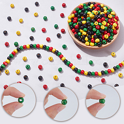 1000Pcs 4 Colors Dyed Natural Wood Beads&nbsp;COCO-SP0002-03