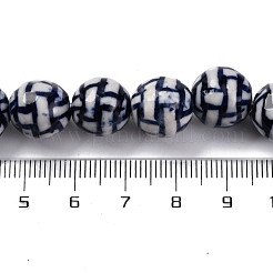 Handmade Blue and White Porcelain Beads Strands&nbsp;PORC-I027-01E