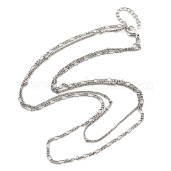 Brass Double Layer Necklaces&nbsp;NJEW-D302-53P