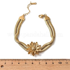 304 Stainless Steel Snake Chain Double Layers Bangles for Women&nbsp;BJEW-D465-04A-G